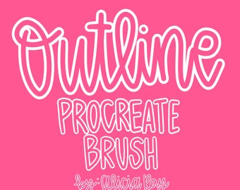 Outline Procreate Brush | lettering brush for procreate | instant download | Art brush | hand lettering