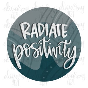 Radiate Positivity Blue Circle Background PNG Design | Hand Painted | Digital Download | mask design | boho | abstract design