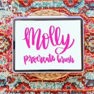 Procreate Brush | smooth lettering brush for procreate | instant download | flat tip calligraphy procreate brush