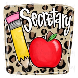 Back To School Sublimation PNG | Hand Drawn Digital Download | Printable Art | Classroom Decor Printable | Leopard | School Secretary