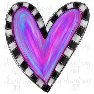 Valentine Sublimation PNG Design | Heart | Hand Drawn | Digital Download | Printable Art | Painted Heart | Whimsical Valentine Heart