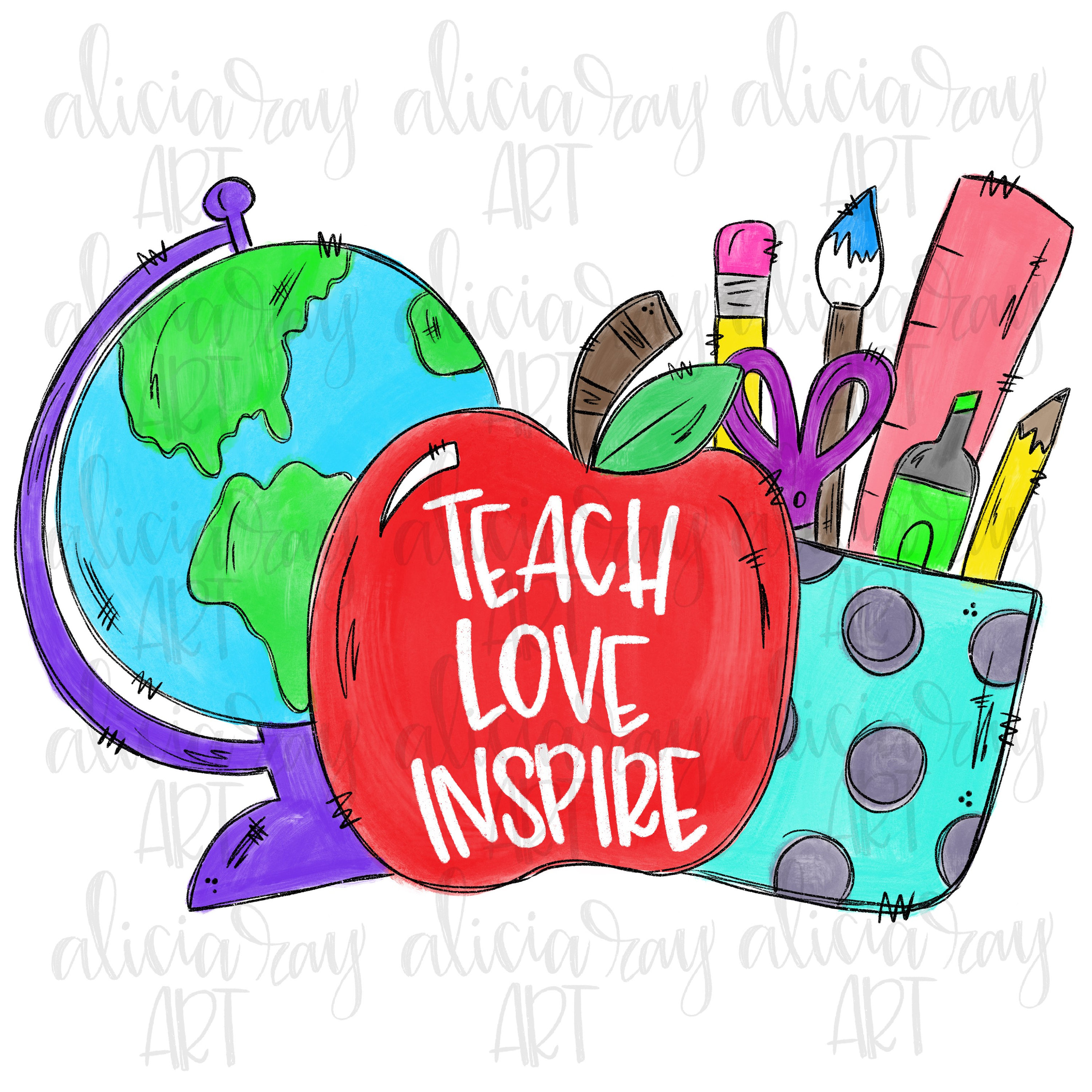 Teacher Sublimation PNG Design School Teacher Teach Love Etsy New Zealand
