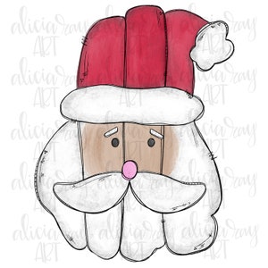 Christmas Sublimation Design | Hand Drawn | PNG Digital Download | Santa Claus | Christmas Art | Rustic | Cute Santa