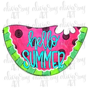 Watermelon Sublimation PNG Design | Hand Drawn | Summer | Digital Download | Printable Digital Art | Hello Summer | Cute Watermelon