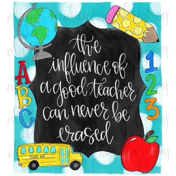 Chalkboard School Teacher Frame Sublimation PNG Design | First Day Of School | Hand Drawn | Back to school | Teacher Quote Chalkboard frame