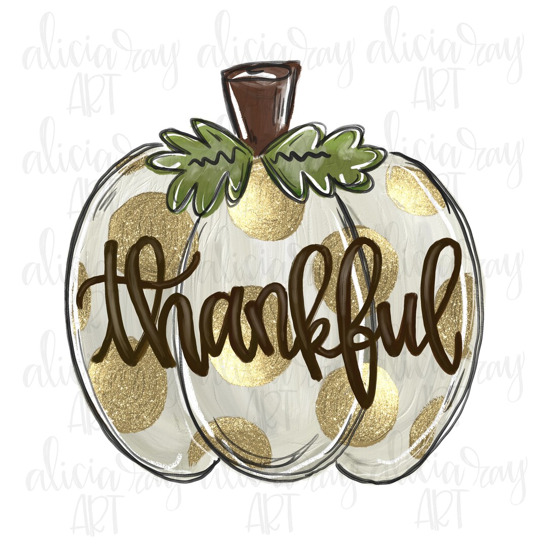 Pumpkin Sublimation PNG Design Hand Drawn Painted Pumpkin Digital