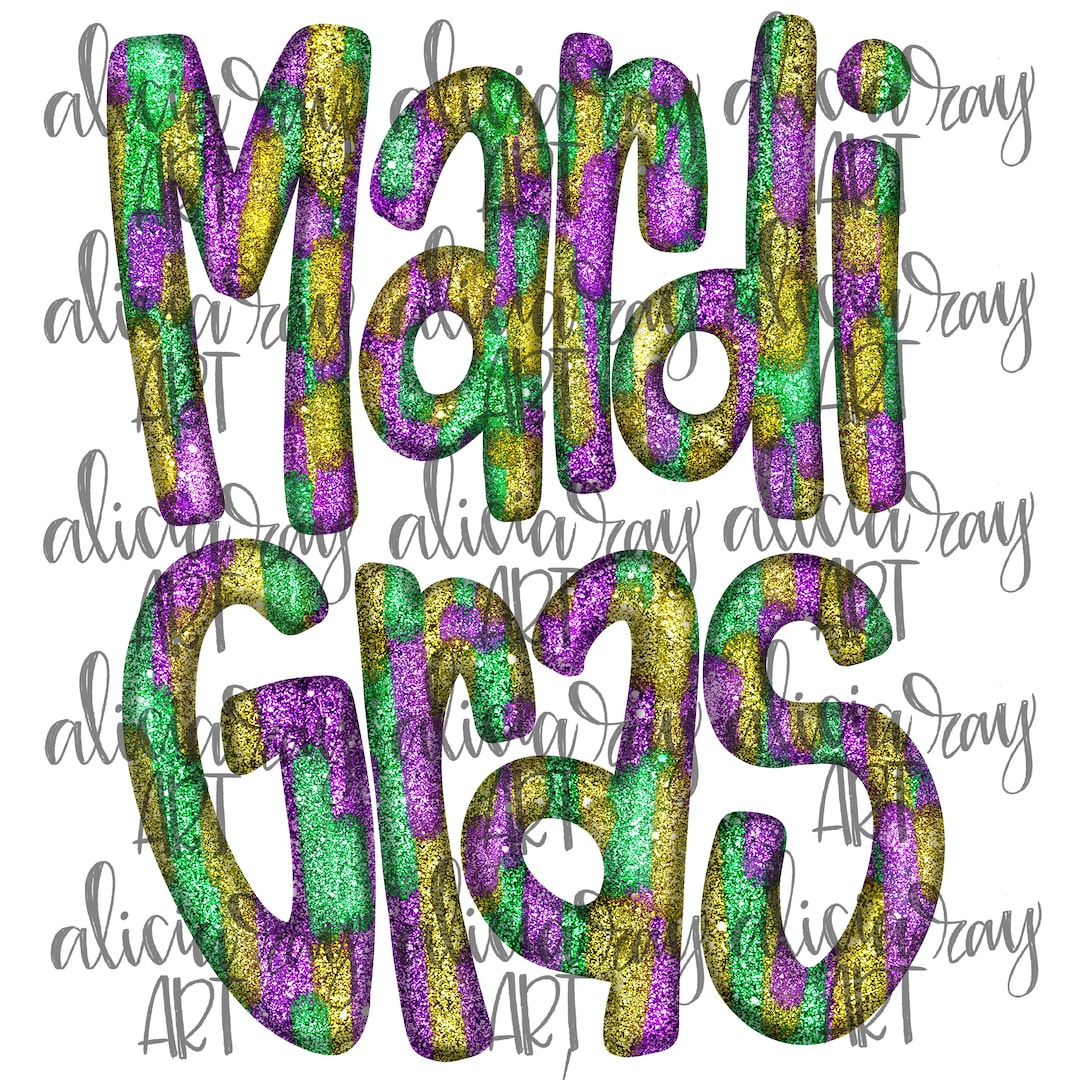 Mardi Gras Sublimation Design Hand Drawn PNG Digital Download | Towel ...