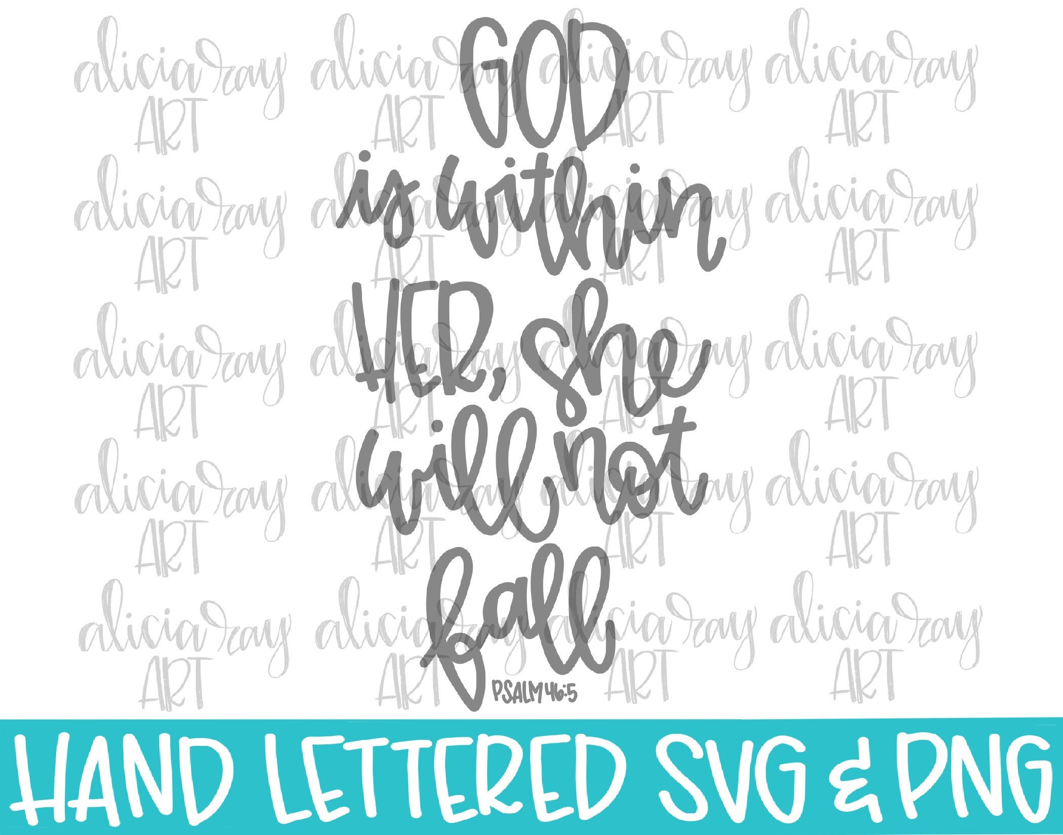 Bible Verse Hand Lettered SVG PNG File God is Within Her | Etsy