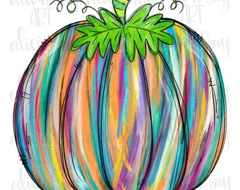 Pumpkin Sublimation Design | Hand Drawn | Whimsical Pumpkin Sublimation PNG Design | Digital Download | Digital Art | Fall Design