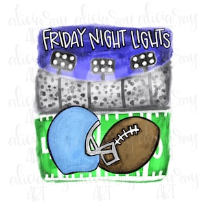 Football Sublimation Design | Mom | Hand Drawn PNG File Digital Download | Printable Art | Friday night football stadium | Powder Blue
