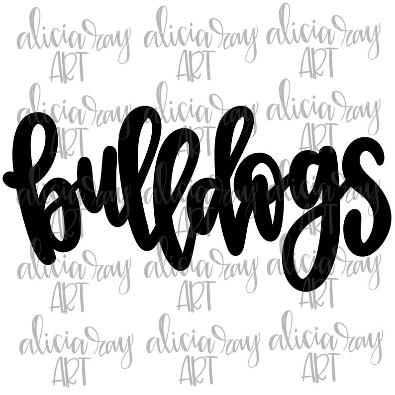 Bulldogs Hand Lettered PNG File | Mascot School Spirit | Hand Drawn ...