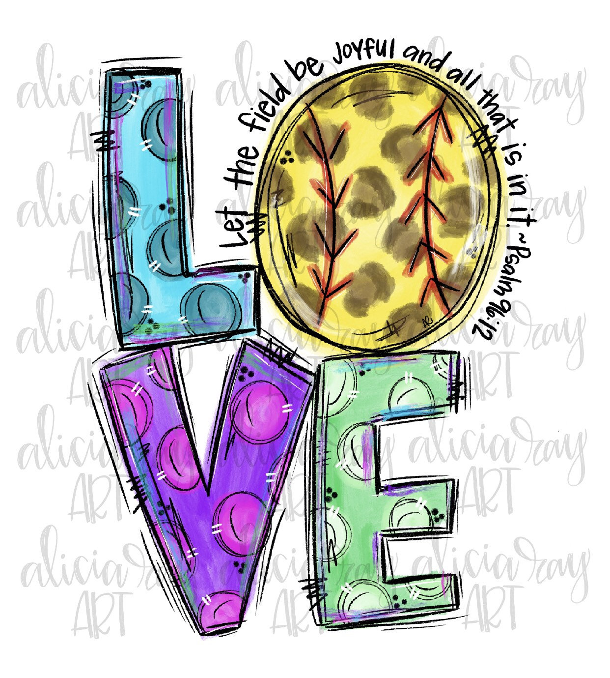 Softball Sublimation Design Softball Hand Drawn Sublimation PNG Digital