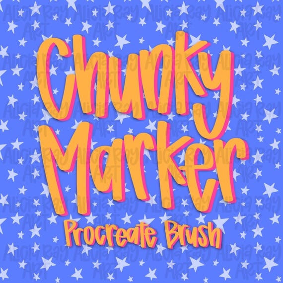Chunky Marker Procreate Brush | thick hand lettering brush for procreate | instant download | Art brush | wide lettering brush