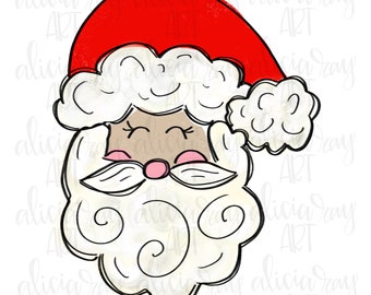 Christmas Sublimation Design | Hand Drawn PNG Digital Download | Merry Christmas | Santa Claus | Cute Santa Doodle