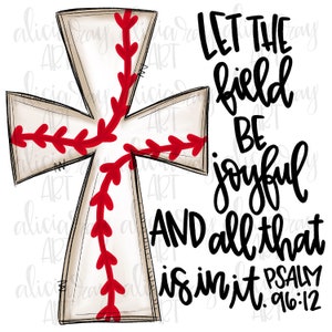 Baseball Sublimation Design | Hand Drawn | Christian Baseball Sublimation PNG Design | Digital File Download | Sports | School Team | Cross