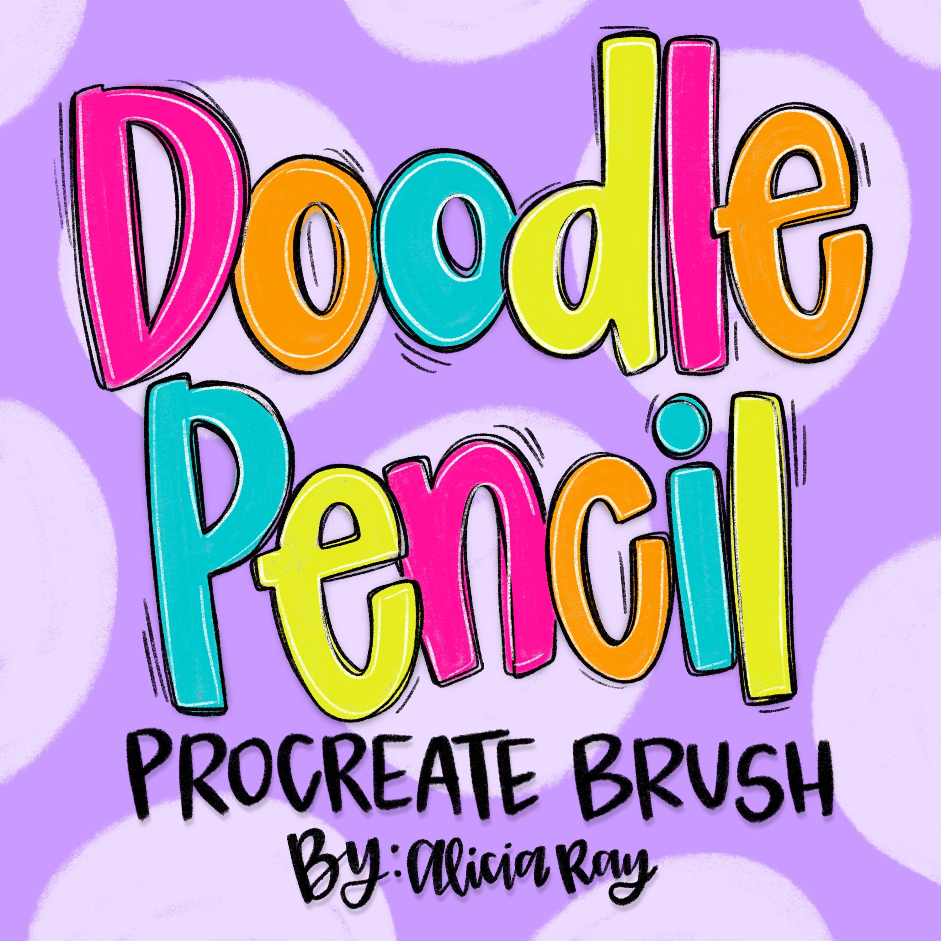 Pincel Doodle Pencil para Procreate – Textura arenosa para arte y lettering a mano (descarga instantánea)