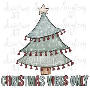 Christmas Sublimation Design | Hand Drawn | Christmas PNG Digital Download | Digital Art | Tree | Boho | Modern | Farmhouse