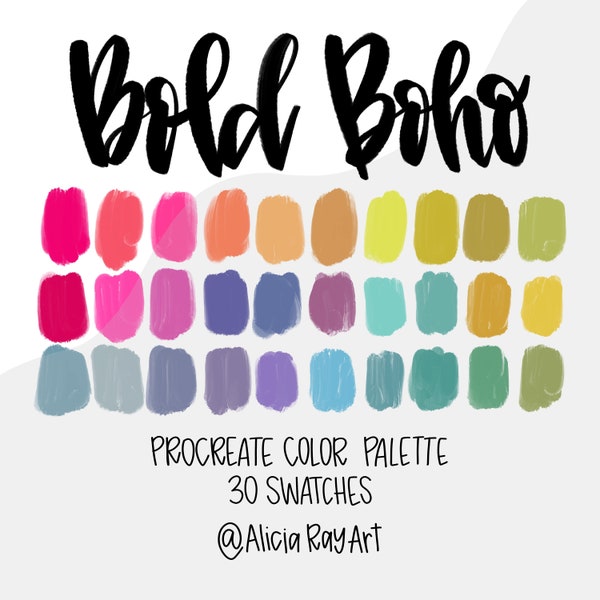 Boho Bold Procreate Color Palette | Procreate Swatches | iPad Illustration | Procreate Art | Pretty Color Palette for Procreate