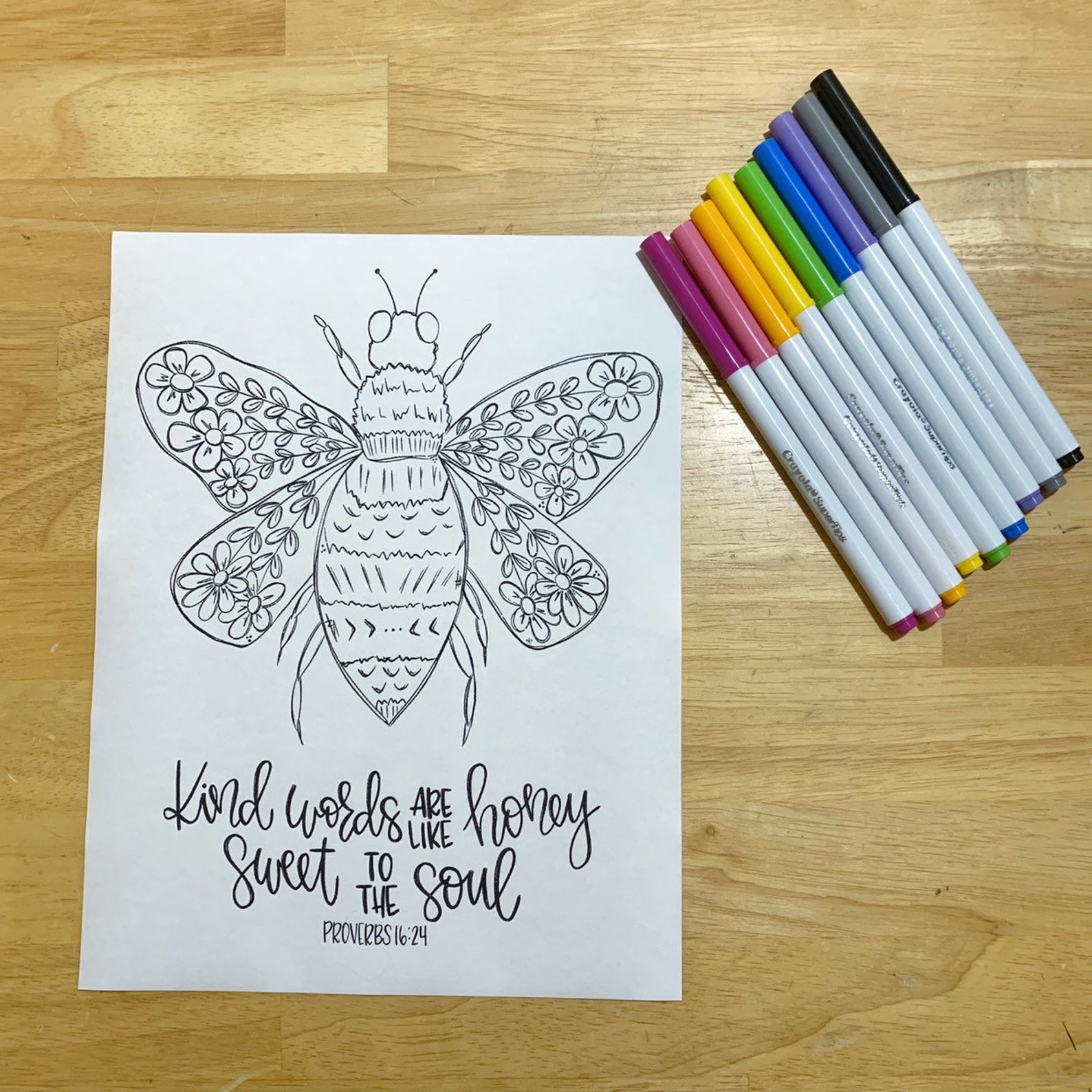 Christmas Coloring Page | Digital Download | Hand Drawn Coloring Page ...