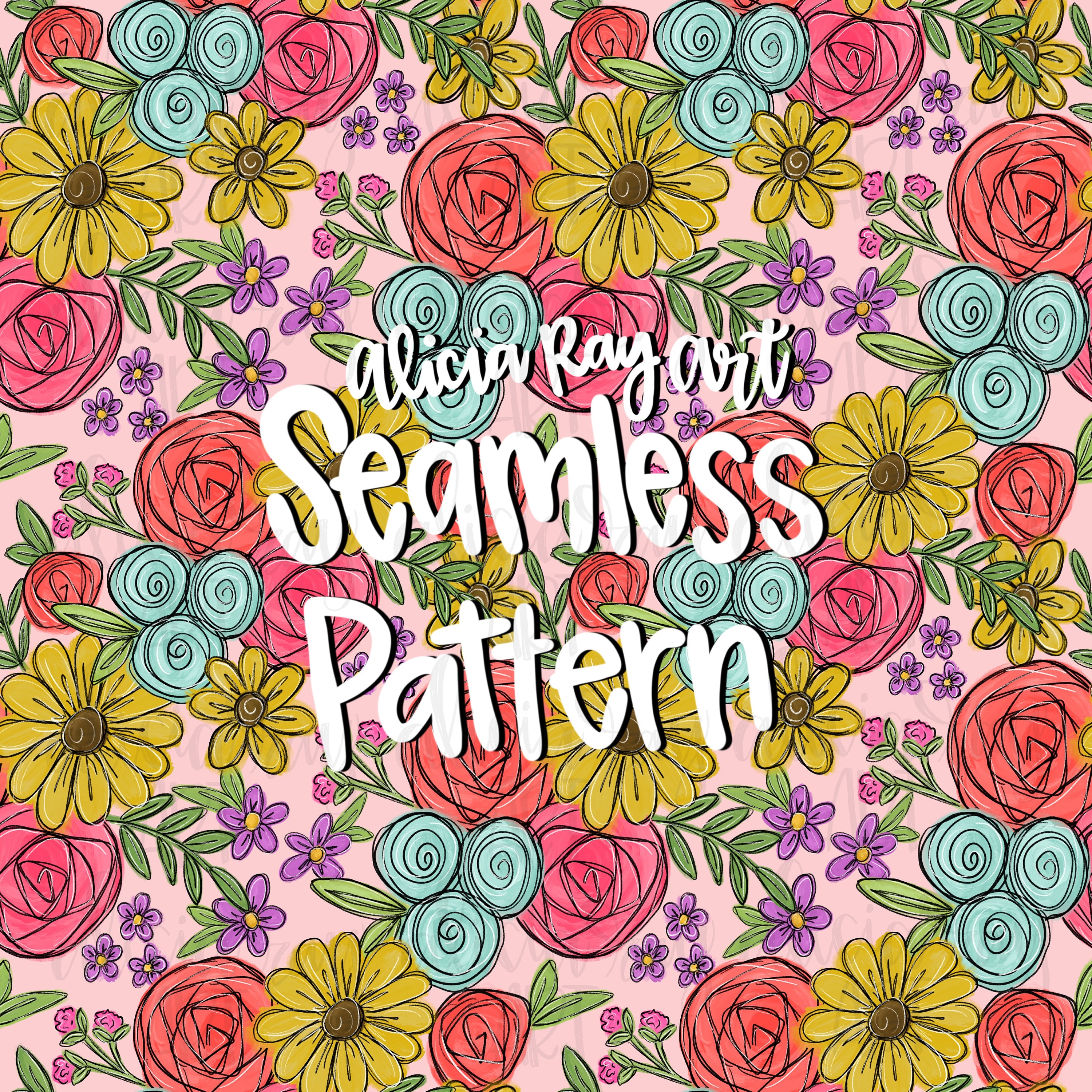 Floral Seamless Pattern Sublimation Design Digital Download | Hand ...