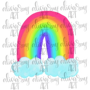 Rainbow PNG Sublimation Design | Hand Drawn Sublimation PNG | Digital Download | Printable Digital Art | Bright | Painted