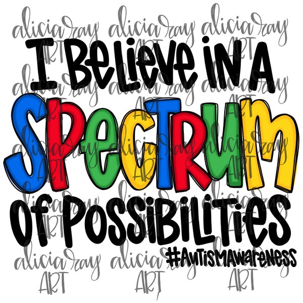Autism Sublimation PNG Design | Hand Drawn Digital Download | Shirt Design | Special Education Design | Autistic Spectrum | Neurodivergent