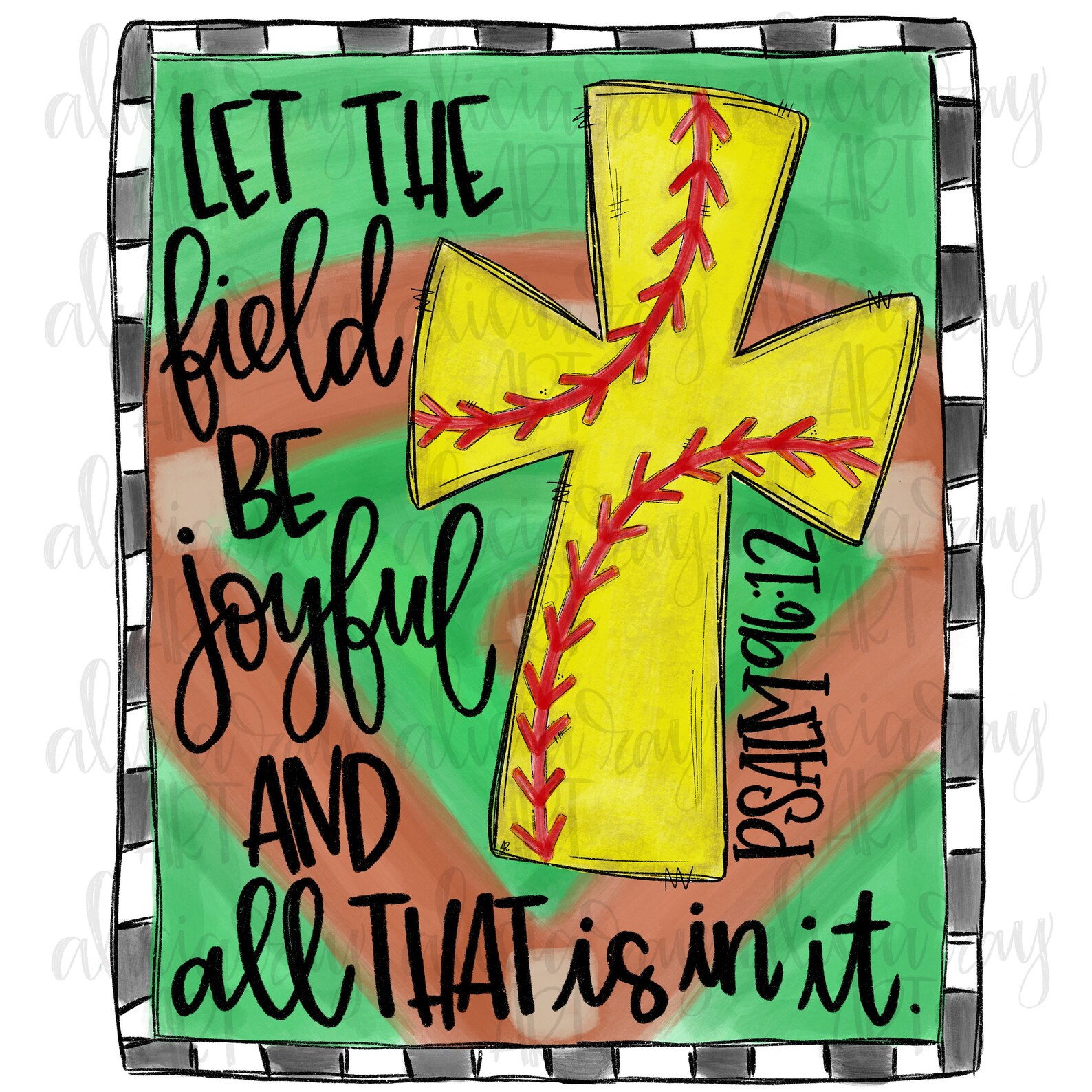 Softball Sublimation Design | Hand Drawn | Christian Softball ...