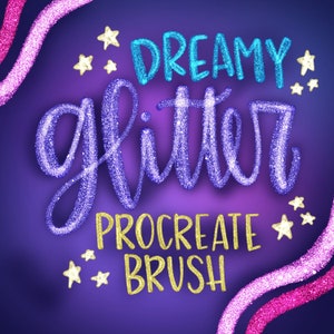 Glitter Procreate Brush | glitter lettering brush for procreate | instant download | hand lettering brush | iPad