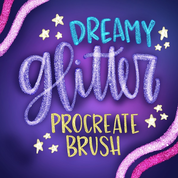 Glitter Procreate Brush | glitter lettering brush for procreate | instant download | hand lettering brush | iPad