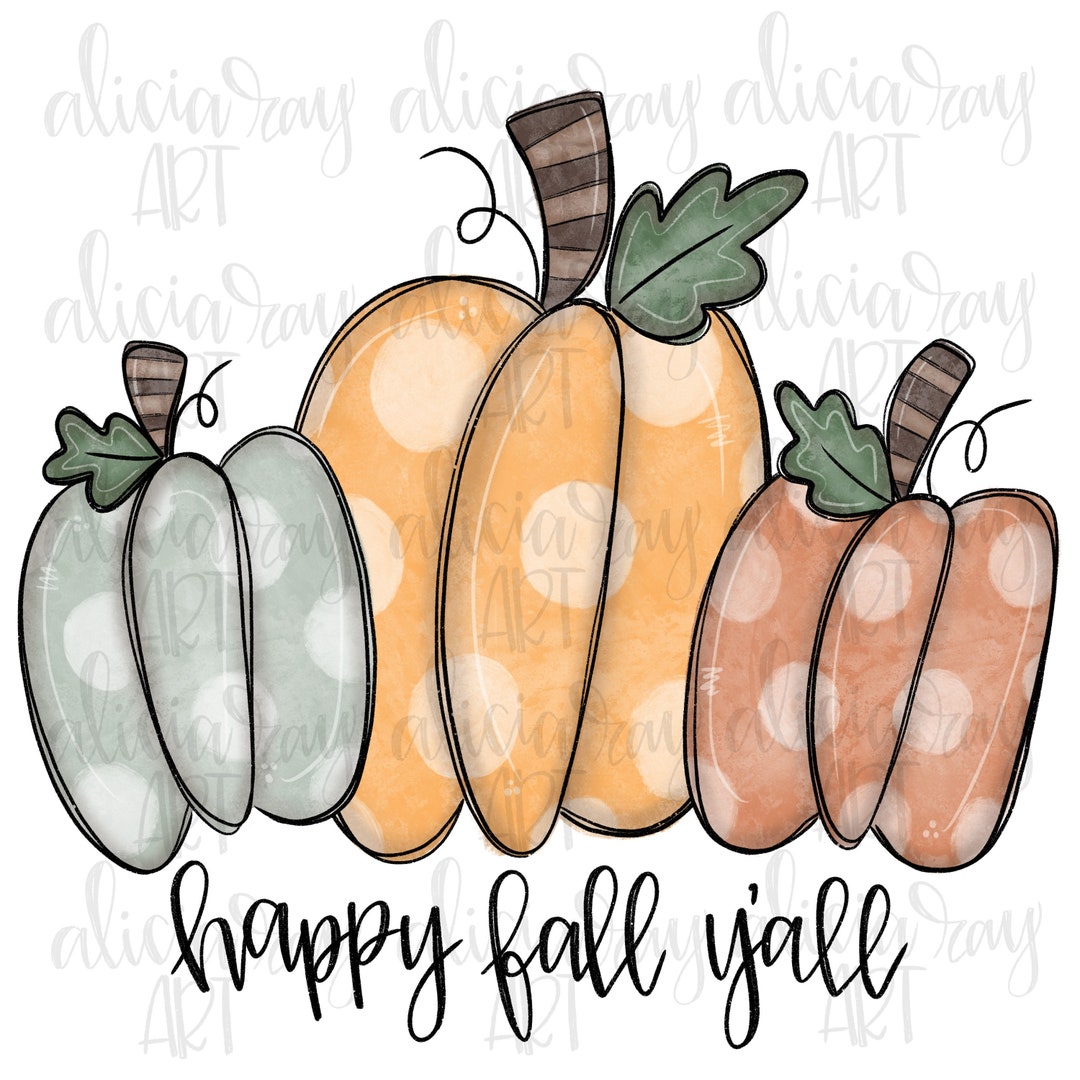 Pumpkin Sublimation PNG Design Hand Drawn Watercolor - Etsy