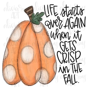 Pumpkin Sublimation PNG Design | Hand Drawn | Watercolor pumpkin | Digital Download | Whimsical pumpkin painting | Polka Dot