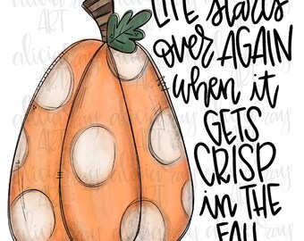 Pumpkin Sublimation PNG Design | Hand Drawn | Watercolor pumpkin | Digital Download | Whimsical pumpkin painting | Polka Dot