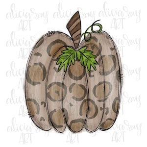 Pumpkin Sublimation Design | Hand Drawn | Leopard Pumpkin Sublimation PNG Design | Digital Download | Digital Art | Fall Design
