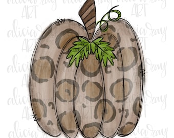 conception de sublimation de citrouille | | dessinée à la main Leopard Pumpkin Sublimation PNG Design | | de téléchargement numérique | d’art numérique Conception d’automne