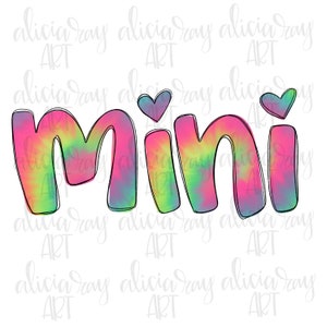 Mini Sublimation Design | Mother&#39;s Day | Hand Drawn | Mom PNG Digital Download | Printable Digital Art | Mother | Tie Dye | Girl