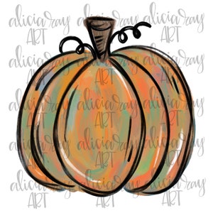 May include: A hand-drawn illustration of a pumpkin with a swirl design in shades of orange, yellow, and green. The pumpkin has a black outline and a stem.