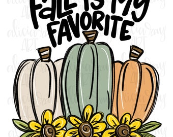 Fall Pumpkin Sunflowers PNG Digital Download | Hand Drawn Sublimation File | Printable Art | Colorful | Whimsical | Pumpkin Patch