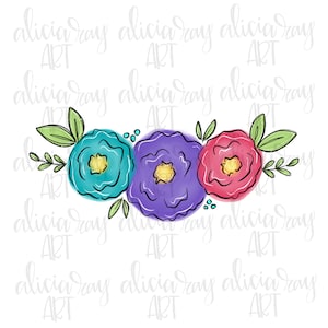 Floral Design | Hand Drawn Sublimation Design | PNG Digital Download | Printable Art | Flowers | Floral Bundle | Spring