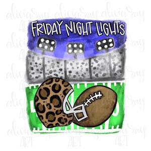 Football Sublimation Design | Mom | Hand Drawn PNG File Digital Download | Printable Art | Friday night football stadium | Leopard