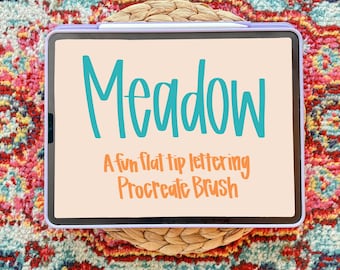 Pincel Procreate / pincel de letras suaves para procrear / descarga instantánea / pincel procreado monolina de punta plana