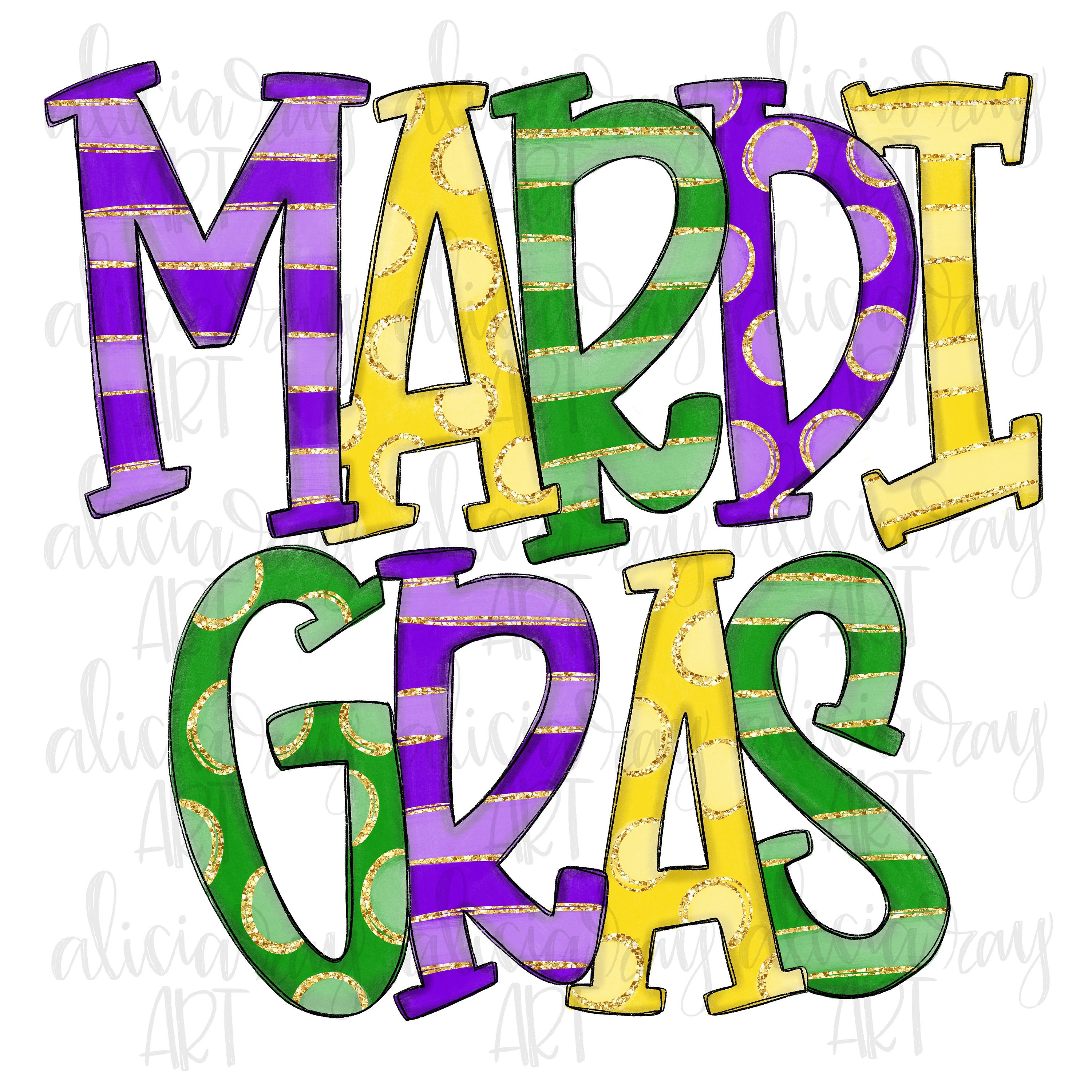 Mardi Gras Sublimation PNG Design | Hand Drawn | Digital Download ...