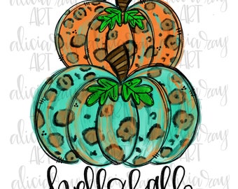 conception de sublimation de citrouille | | dessinée à la main Leopard Pumpkin Sublimation PNG Design | | de téléchargement numérique | d’art numérique Conception d’automne
