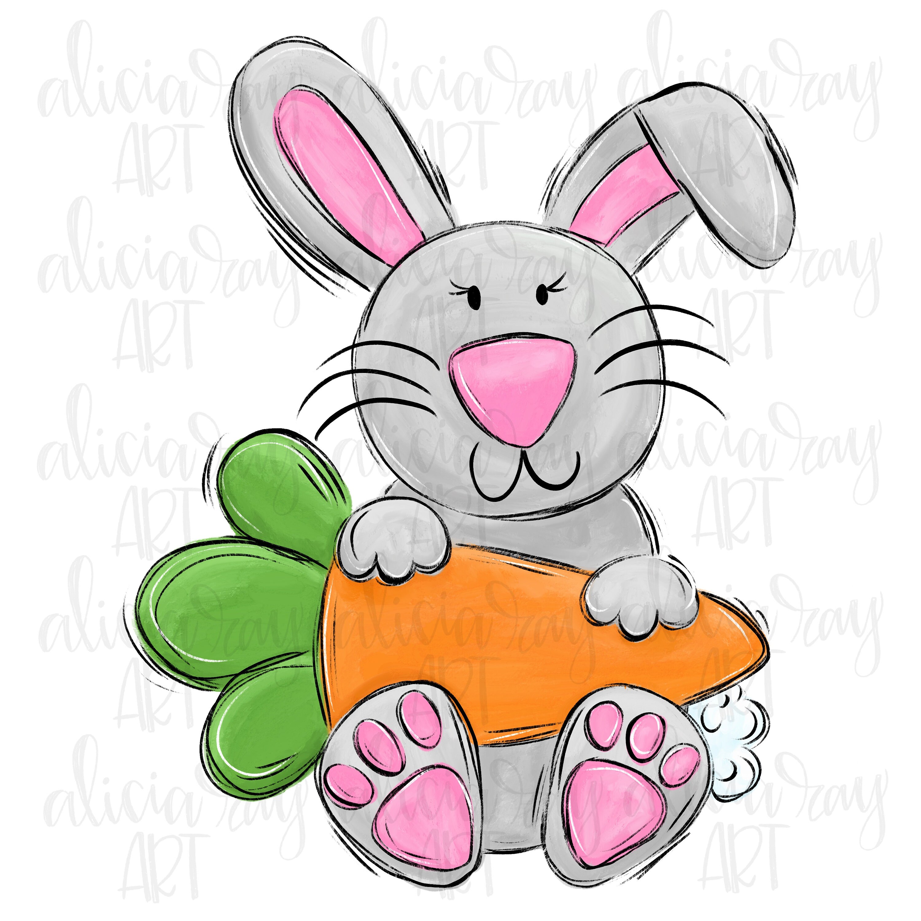 Bunny PNG Sublimation Design | Easter | Hand Drawn Sublimation PNG ...