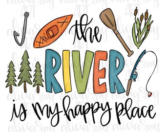 Fluss Sublimation PNG Design | Fluss Design | Sommer Digital Download | Druckbare Kunst | Digitale Kunst | River Art | Tumbler Design | Tshirt