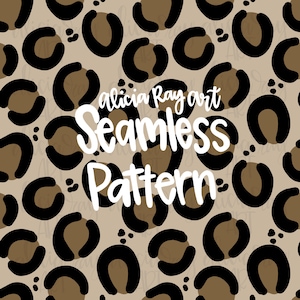 Leopard Print Seamless File Pattern PNG | Hand Painted | Repeat Pattern | Digital Download | Digital Paper | Fabric Pattern | Cheetah