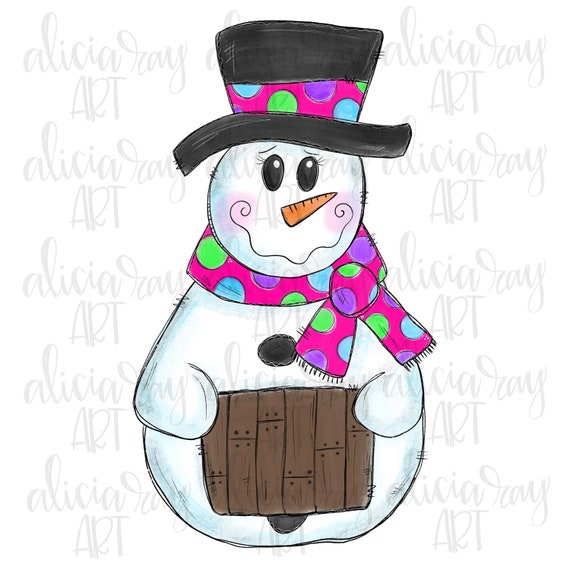 Sublimación de muñeco de nieve Diseño PNG / Dibujado a mano / - Etsy España