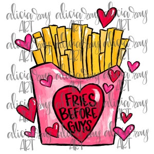 Valentine Sublimation Design | Funny Valentine Design | Hand Drawn | PNG Digital Download | Towel Design | Shirt Design | Fries