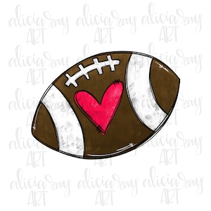 Football Sublimation PNG Design | Hand Drawn | Digital Download | Printable Art | Digital Art | football with heart