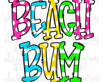 Beach Sublimation PNG Design | Beach Design | Beach Bum | Digital Download | Printable Art | Summer Design | Summer Vacation