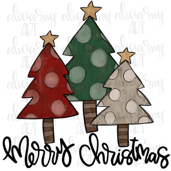 Christmas Sublimation Design Hand Drawn 